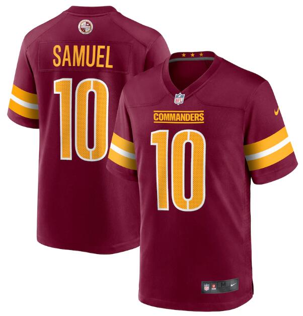 Men & Women & Youth Washington Commanders 10 Curtis Samuel 2022 Burgundy Game Stitched Jersey->washington commanders->NFL Jersey